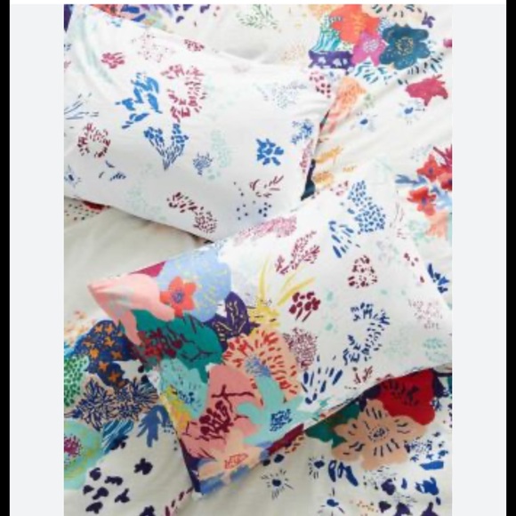 Anthropologie Floral Multicolor king duvet cover - Picture 2 of 7